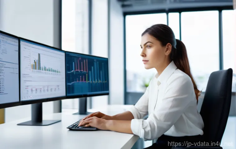 빅데이터 분석가로 전직하려면 알아야 할 것들 - **Prompt 1: Focused Data Analyst in a Modern Workspace**
    A highly detailed, realistic image of a...