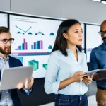 빅데이터 분석가의 팀워크 스킬 - **Prompt 1: Collaborative Data Insight Exploration**
    A diverse team of professionals, including ...