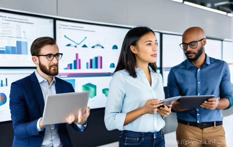 빅데이터 분석가의 팀워크 스킬 - **Prompt 1: Collaborative Data Insight Exploration**
    A diverse team of professionals, including ...